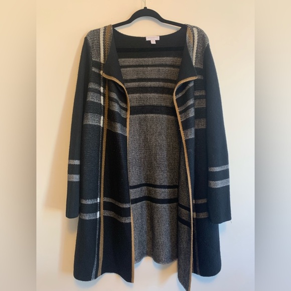 Charter Club Sweaters - Charter Club Women’s Black Plaid Open Front Cardigan Sweater - Size XL Petite
